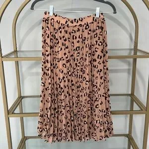 a new day Skirts Nwt Cheetah Pleated Midi Skirt Target Brand A New Day Poshmark